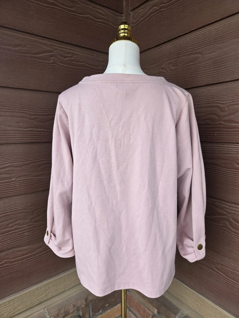 Liz Claiborne Blush Pink 3/4 Sleeve Crewneck Women’s Large